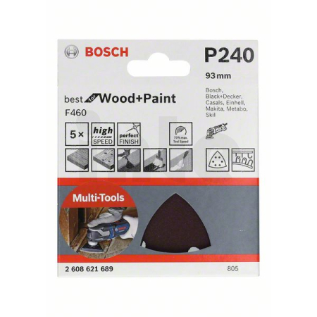 BOSCH Brusný papír F460 BfWP, G240, 93 mm, 5 ks 2608621689