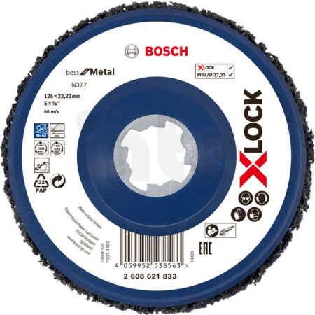 BOSCH X-LOCK čisticí kotouč N377 Metal 125 mm, 22,23 mm 2608621833
