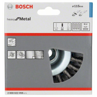 BOSCH Zkosený kartáč, copový, 115 mm, ocel 2608622058
