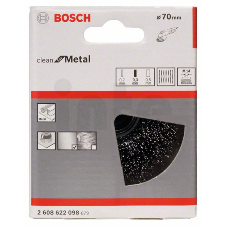 BOSCH Hrnkový kartáč, zvlněný drát, 70 mm, ocel 2608622098