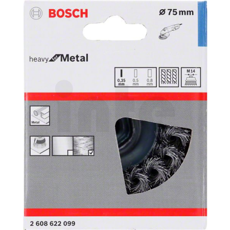 BOSCH Splétaný hrncový kartáč 75 mm, ocel 2608622099