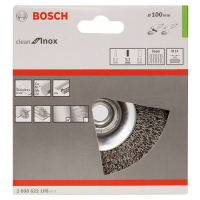 BOSCH Zkosený kartáč, zvlněný drát, 100, nerezová ocel 2608622108
