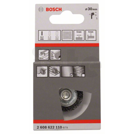 BOSCH Kotoučový drátěný kartáč, zvlněný drát, 30×0,2 mm, ocel 2608622110