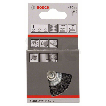 BOSCH Kotoučový drátěný kartáč, zvlněný drát, 50×0,2 mm, ocel 2608622111