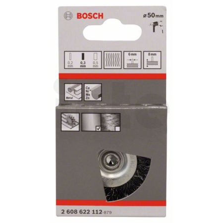 BOSCH Kotoučový drátěný kartáč, zvlněný drát, 50×0,3 mm, ocel 2608622112