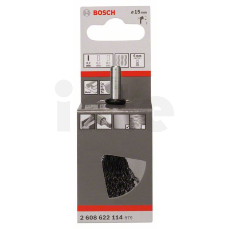 BOSCH Koncový kartáč, zvlněný drát, 15 × 0,2 mm, ocel 2608622114