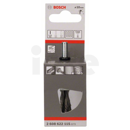BOSCH Koncový kartáč, copánkový, 10 × 0,35 mm, ocel 2608622115