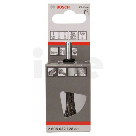 BOSCH Koncový kartáč, copánkový, 10 × 0,35 mm, nerezová ocel 2608622128