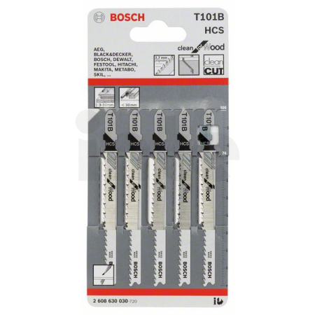 BOSCH Pilový plátek do kmitací pily T 101 B, 5 ks 2608630030