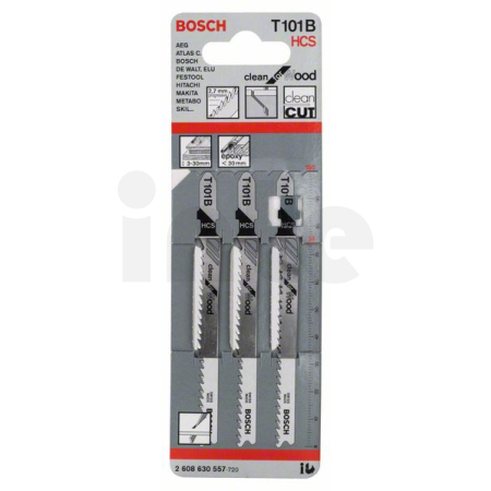 BOSCH Pilový plátek do kmitací pily T 101 B, 3 ks 2608630557