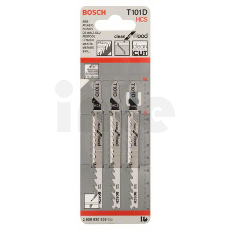 BOSCH Pilový plátek do kmitací pily T 101 D, 3 ks 2608630558