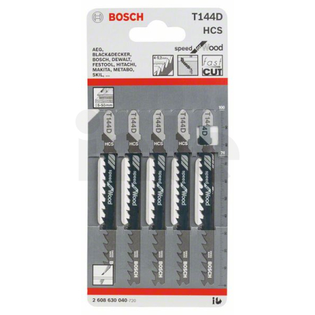 BOSCH Pilový plátek do kmitací pily T 144 D, 5 ks 2608630040