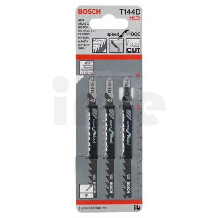 BOSCH Pilový plátek do kmitací pily T 144 D, 3 ks 2608630560