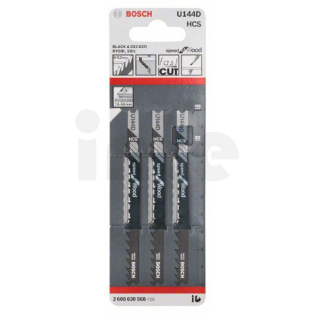 BOSCH Pilový plátek do kmitací pily U 144 D, 3 ks 2608630568