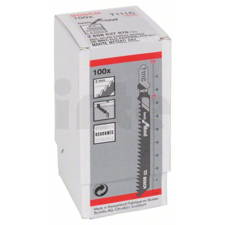 BOSCH Pilový plátek do kmitací pily T 111 C, 100 ks 2608637878