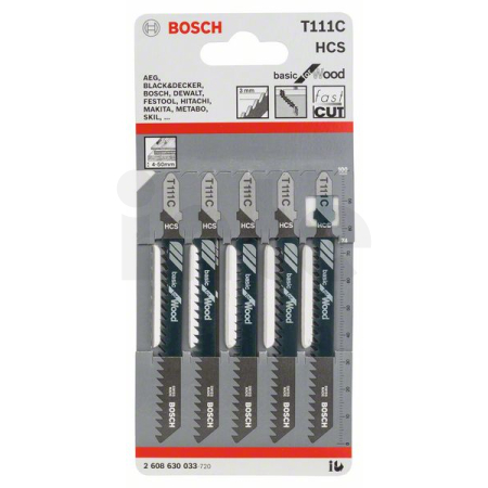 BOSCH Pilový plátek do kmitací pily T 111 C, 5 ks 2608630033