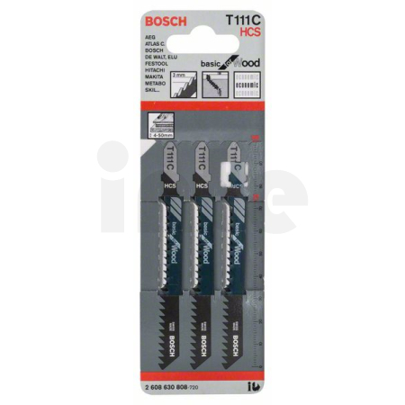 BOSCH Pilový plátek do kmitací pily T 111 C, 3 ks 2608630808