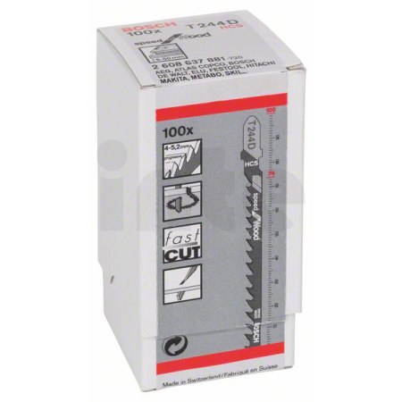 BOSCH Pilový plátek do kmitací pily T 244 D, 100 ks 2608637881