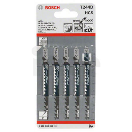 BOSCH Pilový plátek do kmitací pily T 244 D, 5 ks 2608630058
