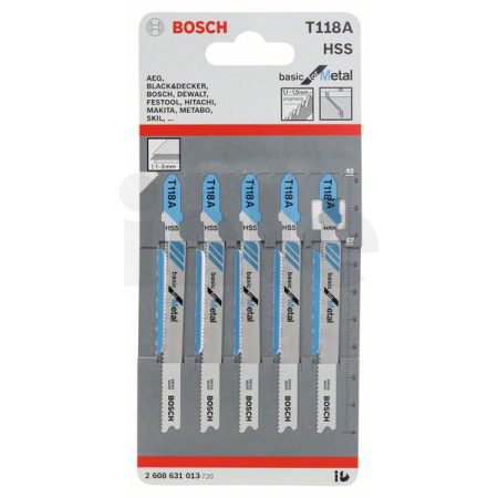 BOSCH Pilový plátek do kmitací pily T 118 A, 5 ks 2608631013