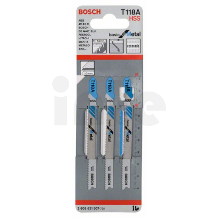 BOSCH Pilový plátek do kmitací pily T 118 A, 3 ks 2608631507