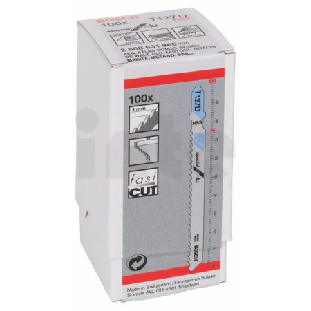 BOSCH Pilový plátek do kmitací pily T 127 D, 100 ks 2608631966