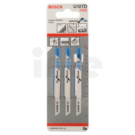 BOSCH Pilový plátek do kmitací pily U 127 D, 3 ks 2608631512