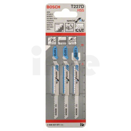 BOSCH Pilový plátek do kmitací pily T 227 D, 3 ks 2608631671