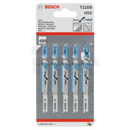BOSCH Pilový plátek do kmitací pily T 118 B, 5 ks 2608631014