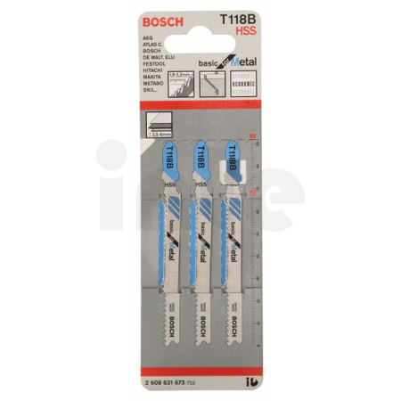 BOSCH Pilový plátek do kmitací pily T 118 B, 3 ks 2608631673