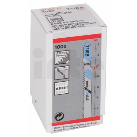 BOSCH Pilový plátek do kmitací pily T 118 B, 100 ks 2608631965