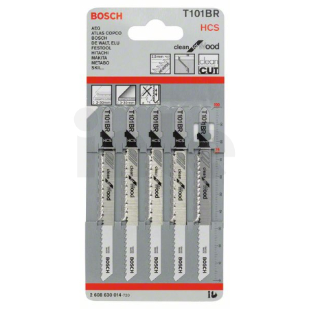 BOSCH Pilový plátek do kmitací pily T 101 BR, 5 ks 2608630014