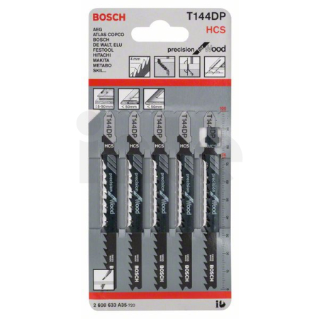 BOSCH Pilový plátek do kmitací pily T 144 DP, 5 ks 2608633A35