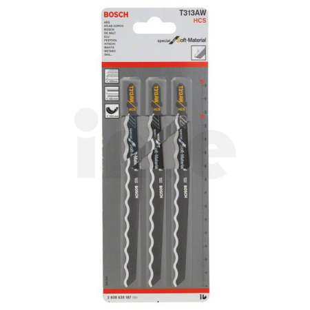 BOSCH Pilový plátek do kmitací pily T 313 AW, 3 ks 2608635187