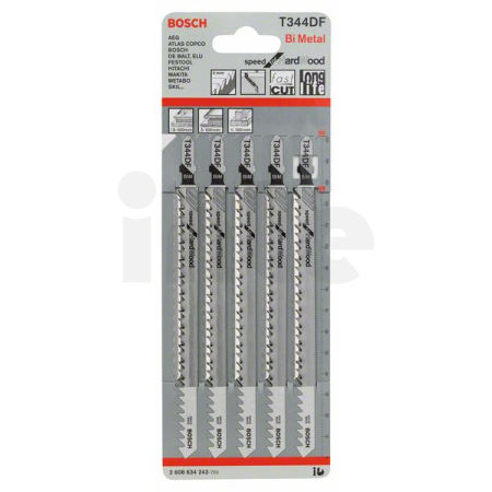BOSCH Pilový plátek do kmitací pily T 344 DF, 5 ks 2608634243