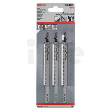 BOSCH Pilový plátek do kmitací pily T 344 DF, 3 ks 2608636223