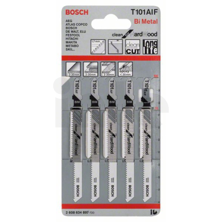 BOSCH Pilový plátek do kmitací pily T 101 AIF, 5 ks 2608634897
