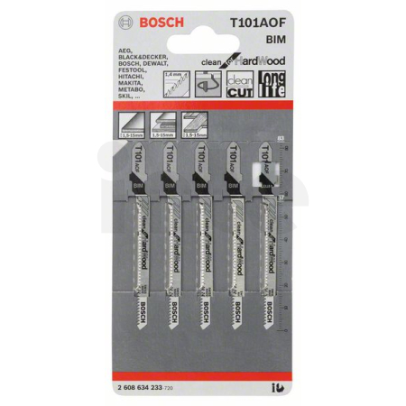 BOSCH Pilový plátek do kmitací pily T 101 AOF, 5 ks, 2608634233