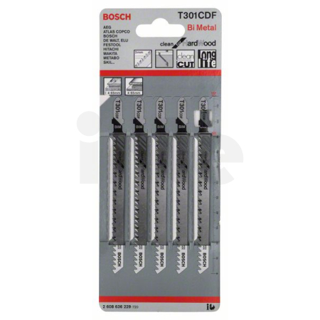 BOSCH Pilový plátek do kmitací pily T 301 CDF, 5 ks 2608636229