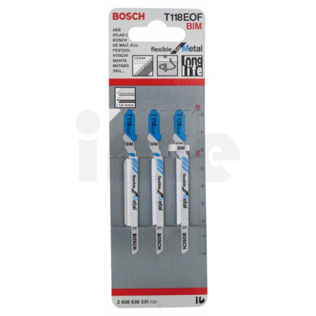 BOSCH Pilový plátek do kmitací pily T 118 EOF, 3 ks 2608636231