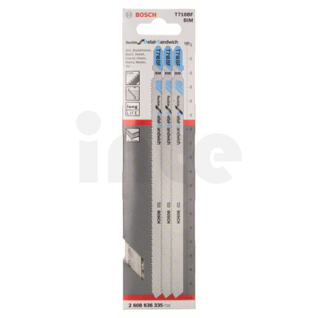 BOSCH Pilový plátek do kmitací pilky T 718 BF, 3 ks 2608636335
