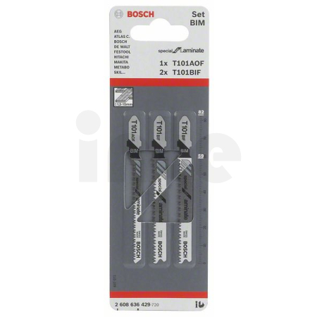 BOSCH 3dílná sada pilových plátků se stopkou T pro práci s laminátem 2608636429
