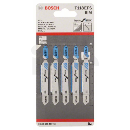 BOSCH Pilový plátek do kmitací pily T 118 EFS, 5 ks 2608636497