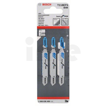 BOSCH Pilový plátek do kmitací pily T 118 EFS, 3 ks 2608636499