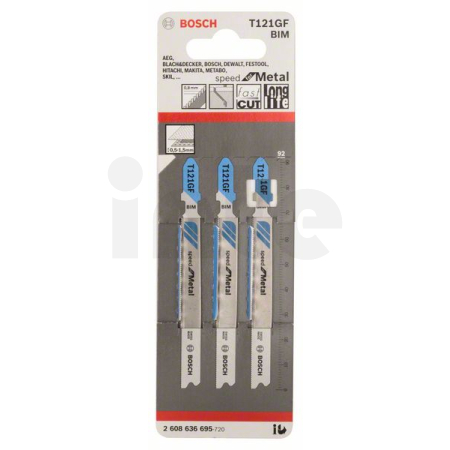 BOSCH Pilový plátek do kmitací pily T 121 GF, 3 ks 2608636695