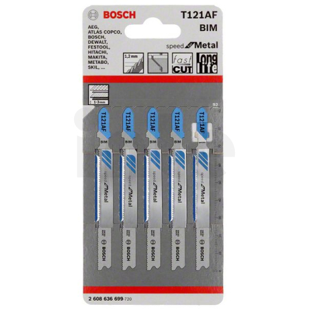 BOSCH Pilový plátek do kmitací pily T 121 AF, 5 ks 2608636699