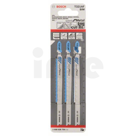 BOSCH Pilový plátek do kmitací pily T 321 AF, 3 ks 2608636704