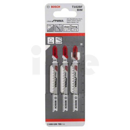 BOSCH Pilový plátek do kmitací pily T 102 BF, 3 ks 2608636780
