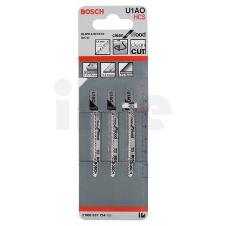 BOSCH Pilový plátek do kmitací pily U 1 AO, 3 ks 2608637724