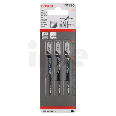 BOSCH Pilový plátek do kmitací pily T 119 BO, 3 ks 2608637788